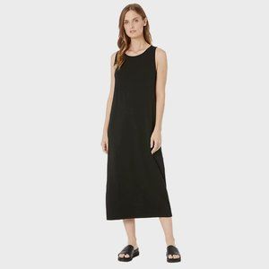 EILEEN FISHER Gauzy Crepe Midi Dress with Side Slits